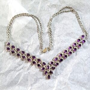 Macy's 14ct tw amethyst and sterling silver necklace. Sold in 2012.